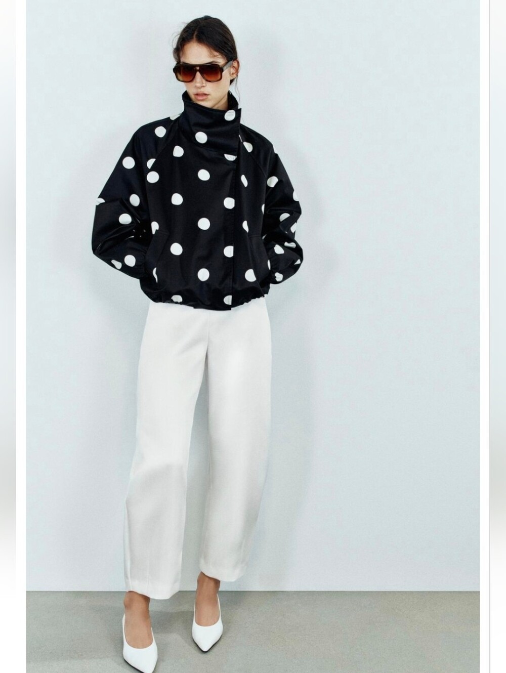 ZARA POLKA DOT BOMBER JACKET